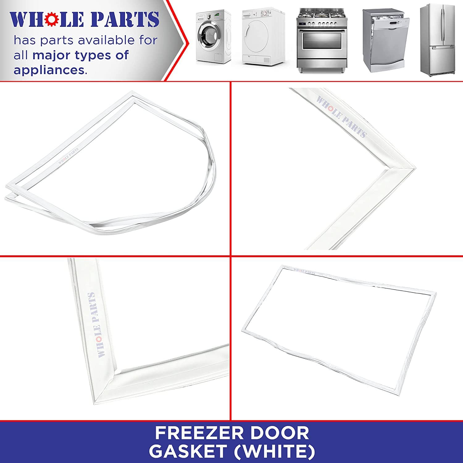 5304506131 Freezer Door Gasket (White) for Frigidaire. Approximate size is 67.13