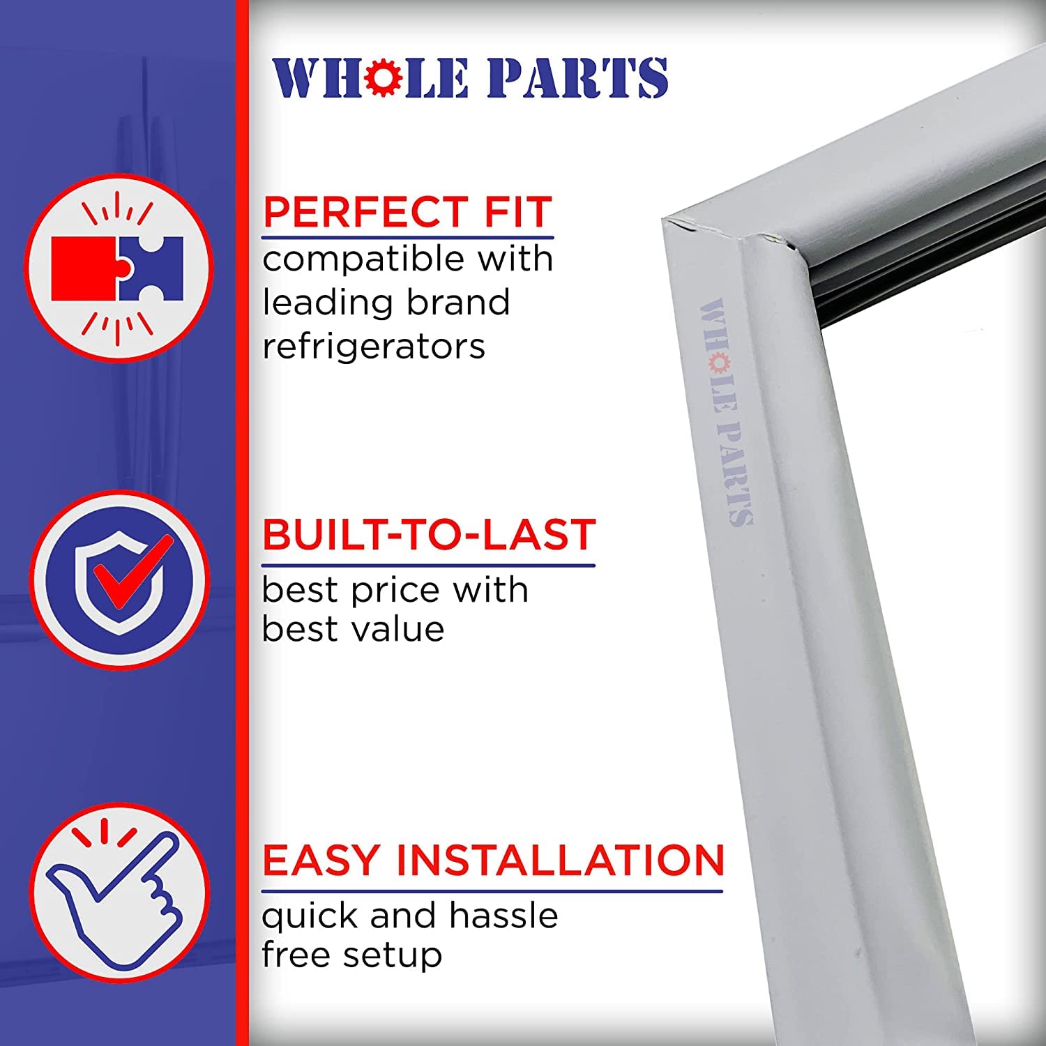 W10830274 Refrigerator French Door Gasket for Whirlpool