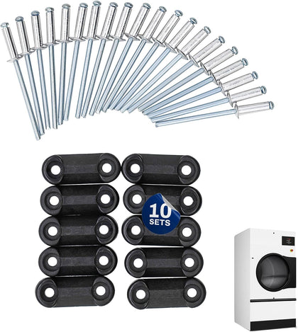 Whole Parts Upgraded Dryer Door Latch Kit (10 Sets) Part# M401223 Compatible with Select Alliance Laundry Systems, Cissell, IPSO, Primus, Huebsch, Unimac and Speed Queen Commercial Dryers