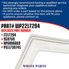 Whole Parts Upgraded Ice Maker Door Gasket (White) Part# WP2217294 Compatible with Select Whirlpool, Maytag, KitchenAid, Jenn-Air and Kenmore / Sears Ice Machines