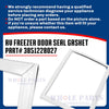 Whole Parts RV Freezer Door Seal Gasket (Magnetic Strip Inside, White) Part# 3851228027 - Replacement & Compatible with Dometic RM1350 Refrigerators