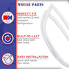 Whole Parts Refrigerator Fresh Food Door Gasket Seal (Magnetic Strip Inside, White), Part# WR24X10077 - Replacement & Compatible with Some GE and Hotpoint Refrigerators