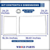 Upgraded Whole Parts RV Refrigerator Door Seal Gasket Kit (White) Part# 3103690.008 - Replacement & Compatible with Some Dometic RV Refrigerators