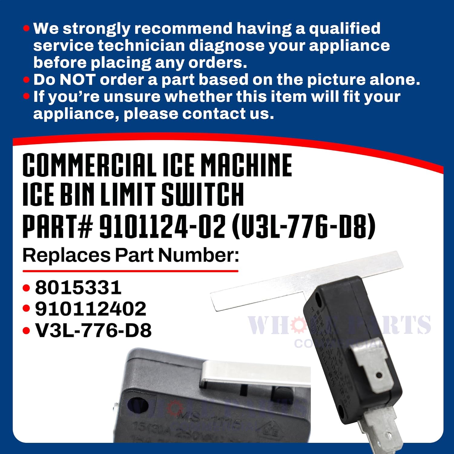 Ice Box Switch Whole Parts Commercial Ice Machine Ice Bin Limit Switch Part# 9101124 ...