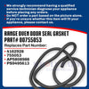 Whole Parts Range Oven Door Seal Gasket (Including 23 Mounting clips) Part# 00755053 - Replacement and Compatible with Some Thermador, Whirlpool and Bosch Ranges or Ovens