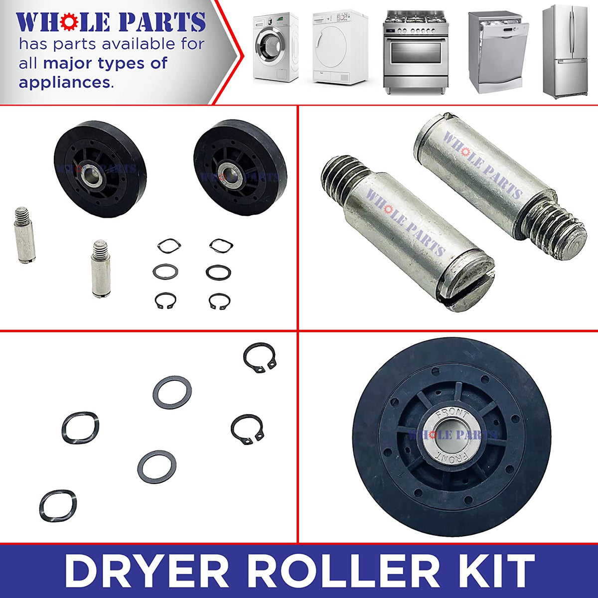 BildeeMait Kit di ricostruzione asciugatrice RB170002 con puleggia BildeeMait Kit di ricostruzione asciugatrice RB170002 con puleggia