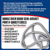 Whole Parts Range Oven Door Seal Gasket (Including 19 Mounting Clips) Part# WB02T10013 - Replacement and Compatible with Some GE, Hotpoint and Kenmore Ranges or Ovens