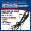 Whole Parts Range Oven Top Burner Electrode Kit (Including Electrode Ignitor and 5 Wires) Part# 814883 - Replacement and Compatible with Some Wolf Ranges or Ovens