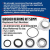 Washer Bearing Kit 58mm HC135 HC165 WF150 WFF150 WF165 WFF165 WF185 WFF185 WF135 WFF135 WE234 WE176 WE181 - Replacement & Compatible with Some IPSO Washing Machines