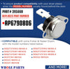 Whole Parts Dryer Auto Reset Thermostat (Upper) Part# 395668 - Replacement & Compatible with Some Fisher & Paykel Dryers