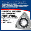 Upgraded Whole Parts Commercial Dryer Drum Rear Support Kit Part# 487245027 - Replacement & Compatible with Some Wascomat and Electrolux Professional Dryers