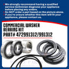 Upgraded Whole Parts Commercial Washer Bearing Kit Part# 472991312/991312 - Replacement and Compatible with Some Electrolux Laundry Systems, ELS, Wascator, Wascomat Washing Machines
