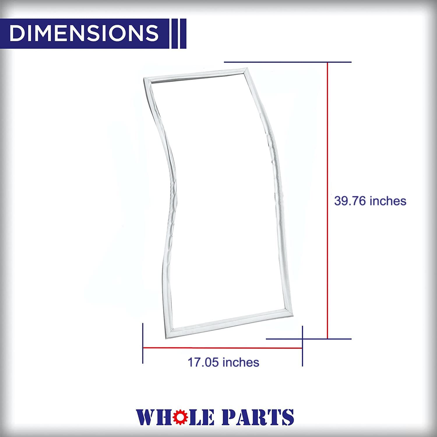 New Refrigerator French Door Gasket (Seal) - White - Model W10830189 For Whirlpool